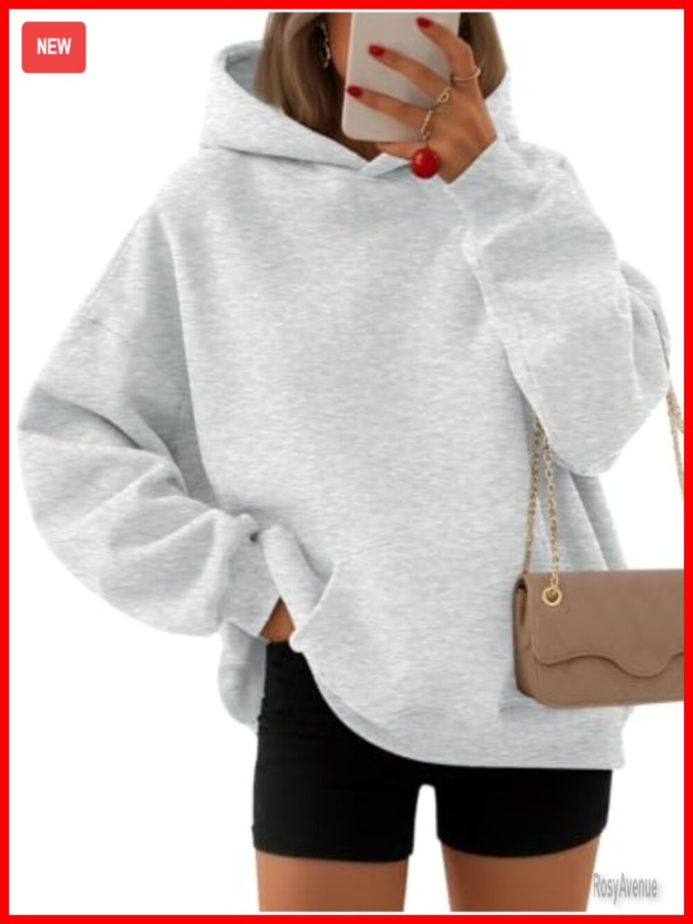 EFAN Oversized Fleece Hoodie Cotton Polyester Sweatshirt Women's